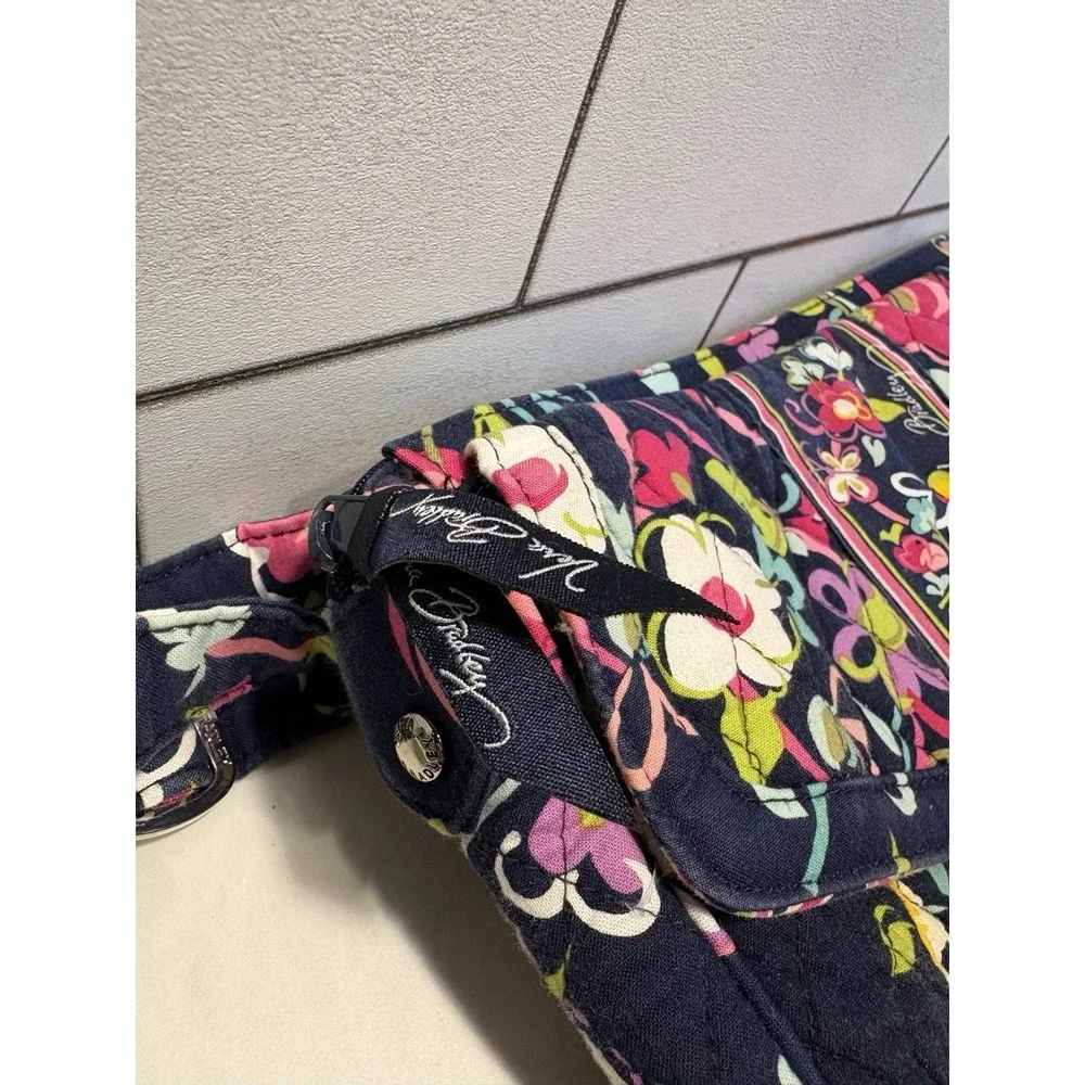 Vera Bradley Mandy Ribbons Shoulder Bag Navy Pink Floral Retired 2012